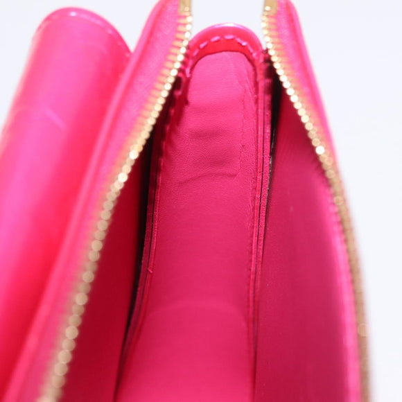 LOUIS VUITTON Monogram Vernis Motto Pouch Fuchsia Pink M91225 LV Auth 205834V
