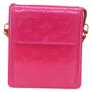LOUIS VUITTON Monogram Vernis Motto Pouch Fuchsia Pink M91225 LV Auth 205834V-13