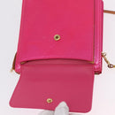 LOUIS VUITTON Monogram Vernis Motto Pouch Fuchsia Pink M91225 LV Auth 205834V-22