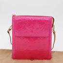 LOUIS VUITTON Monogram Vernis Motto Pouch Fuchsia Pink M91225 LV Auth 205834V-12