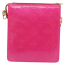 LOUIS VUITTON Monogram Vernis Motto Pouch Fuchsia Pink M91225 LV Auth 205834V-2