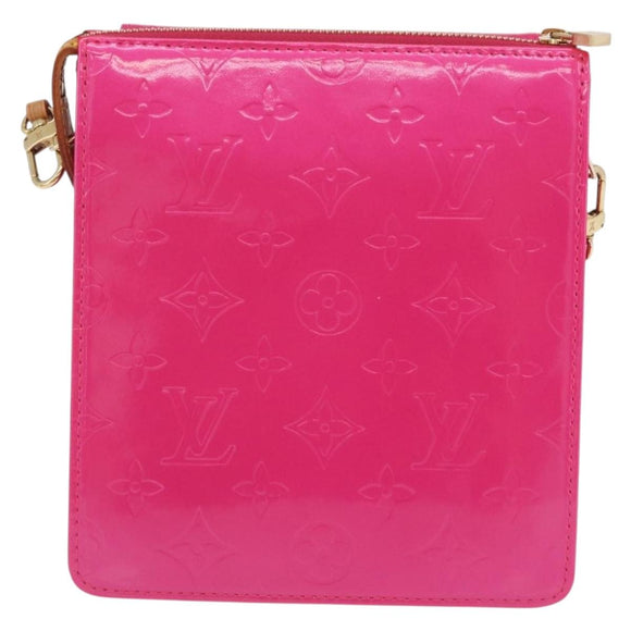 LOUIS VUITTON Monogram Vernis Motto Pouch Fuchsia Pink M91225 LV Auth 205834V