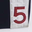 CHANEL Choco Bar Chain Shoulder Tote Bag Canvas Navy Silver CC Auth 205836A-3