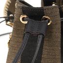 FENDI Pequin Canvas Montrezor Shoulder Bag 2way Brown Black Auth 205842V-18