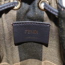 FENDI Pequin Canvas Montrezor Shoulder Bag 2way Brown Black Auth 205842V-20