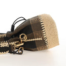 FENDI Pequin Canvas Montrezor Shoulder Bag 2way Brown Black Auth 205842V-4