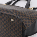 CELINE Macadam Hand Bag PVC Leather 2way Black Gold Tone Auth 205852-18