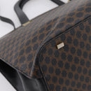 CELINE Macadam Hand Bag PVC Leather 2way Black Gold Tone Auth 205852-19