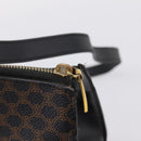 CELINE Macadam Hand Bag PVC Leather 2way Black Gold Tone Auth 205852-9