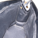 CELINE Macadam Hand Bag PVC Leather 2way Black Gold Tone Auth 205852-21