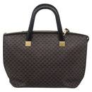 CELINE Macadam Hand Bag PVC Leather 2way Black Gold Tone Auth 205852-13
