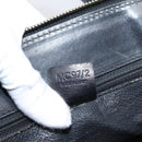 CELINE Macadam Hand Bag PVC Leather 2way Black Gold Tone Auth 205852-12