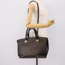 CELINE Macadam Hand Bag PVC Leather 2way Black Gold Tone Auth 205852-25