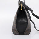 CELINE Macadam Hand Bag PVC Leather 2way Black Gold Tone Auth 205852-3