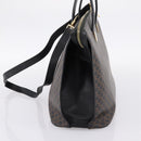 CELINE Macadam Hand Bag PVC Leather 2way Black Gold Tone Auth 205852-4