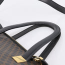 CELINE Macadam Hand Bag PVC Leather 2way Black Gold Tone Auth 205852-14