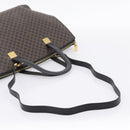 CELINE Macadam Hand Bag PVC Leather 2way Black Gold Tone Auth 205852-8