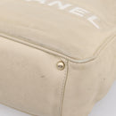 CHANEL Camelia Tote Bag Leather Beige Gold Tone CC Auth 205854-21