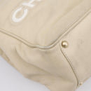CHANEL Camelia Tote Bag Leather Beige Gold Tone CC Auth 205854-22