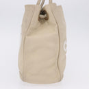 CHANEL Camelia Tote Bag Leather Beige Gold Tone CC Auth 205854-6