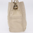CHANEL Camelia Tote Bag Leather Beige Gold Tone CC Auth 205854-7