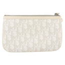 Christian Dior Romantic Accessory Pouch PVC Leather White Silver Auth 205858V-2