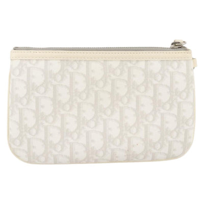 Christian Dior Romantic Accessory Pouch PVC Leather White Silver Auth 205858V - 0