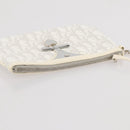 Christian Dior Romantic Accessory Pouch PVC Leather White Silver Auth 205858V-6