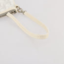 Christian Dior Romantic Accessory Pouch PVC Leather White Silver Auth 205858V-7