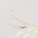 Christian Dior Romantic Accessory Pouch PVC Leather White Silver Auth 205858V-14
