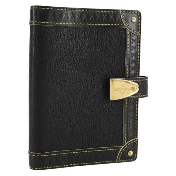 LOUIS VUITTON Suhari Agenda PM Partner Planner Leather Black R21031 Auth 205860A
