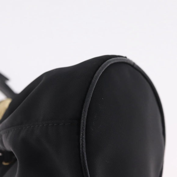 PRADA Pouch Nylon Black Gold Auth 205862M