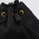 PRADA Pouch Nylon Black Gold Auth 205862M-18