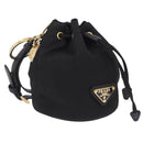 PRADA Pouch Nylon Black Gold Auth 205862M-1