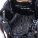 PRADA Pouch Nylon Black Gold Auth 205862M-21