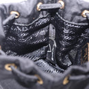 PRADA Pouch Nylon Black Gold Auth 205862M-23