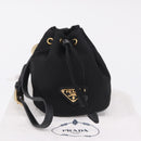 PRADA Pouch Nylon Black Gold Auth 205862M-25