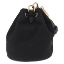 PRADA Pouch Nylon Black Gold Auth 205862M-3