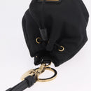 PRADA Pouch Nylon Black Gold Auth 205862M-6