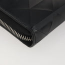 PRADA Long Wallet Leather Black Silver Auth 205863A-16