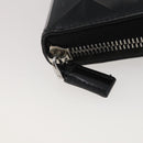 PRADA Long Wallet Leather Black Silver Auth 205863A-7
