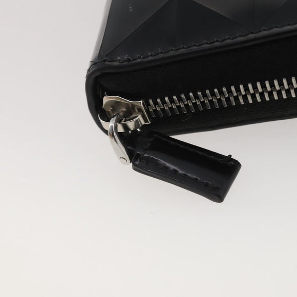 PRADA Long Wallet Leather Black Silver Auth 205863A
