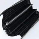 PRADA Long Wallet Leather Black Silver Auth 205863A-8