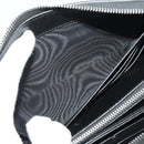 PRADA Long Wallet Leather Black Silver Auth 205863A-19