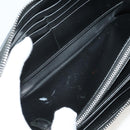 PRADA Long Wallet Leather Black Silver Auth 205863A-20