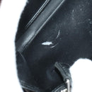PRADA Long Wallet Leather Black Silver Auth 205863A-9