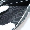 PRADA Long Wallet Leather Black Silver Auth 205863A-23
