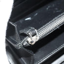 PRADA Long Wallet Leather Black Silver Auth 205863A-10