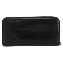 PRADA Long Wallet Leather Black Silver Auth 205863A-2