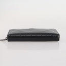 PRADA Long Wallet Leather Black Silver Auth 205863A-6